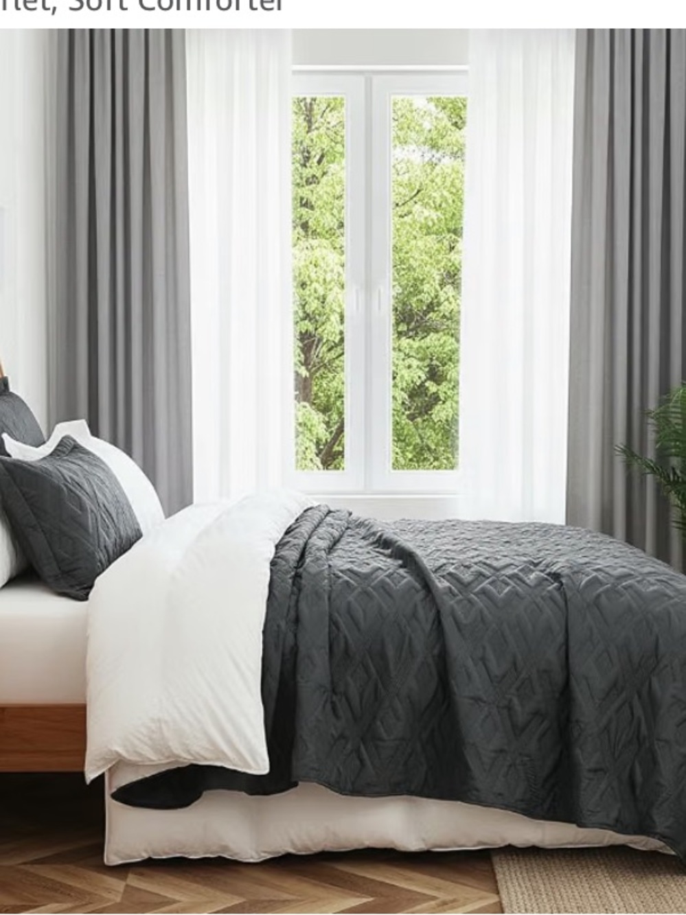 Gray Quilt Twin 68x86 & sham - Lightweight new